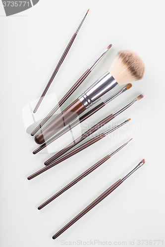 Image of Makeup Brushes on white  background