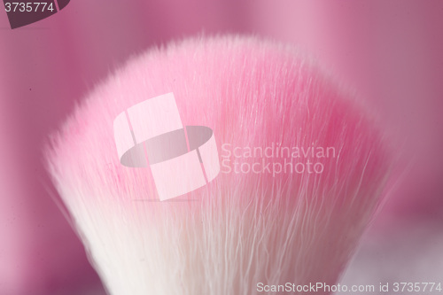 Image of close-up pink professional cosmetic brush 