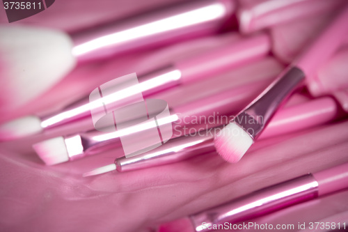 Image of pink professional cosmetic brush 