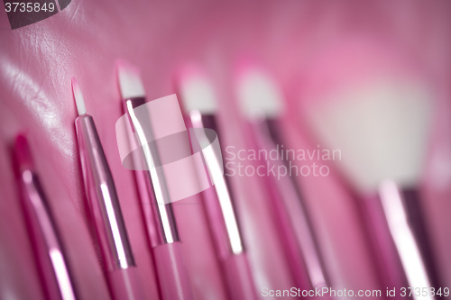 Image of pink professional cosmetic brush 