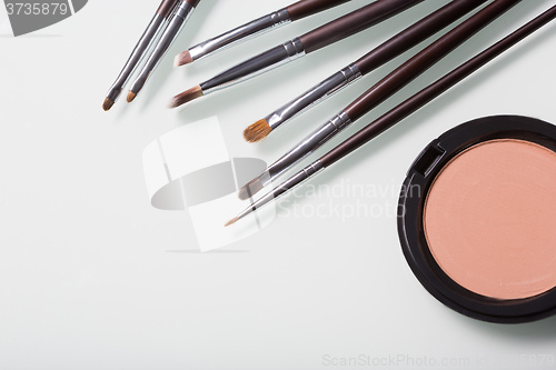 Image of Makeup Brushes on white  background