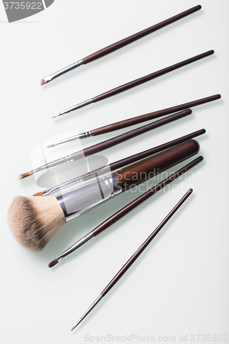 Image of Makeup Brushes on white  background