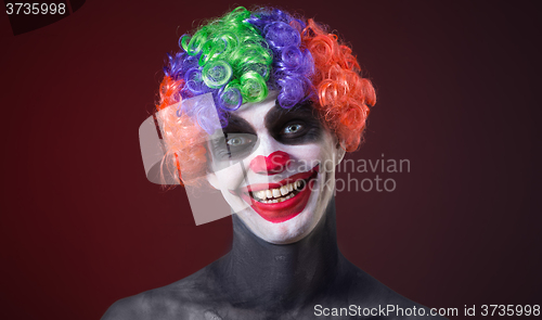 Image of crazy clown a terrible death