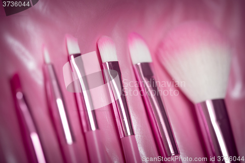 Image of pink professional cosmetic brush 