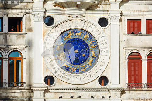 Image of Astrological clock at Torre dell\'Orologio in Venice