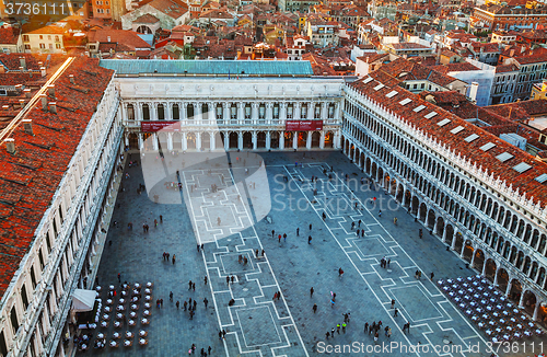 Image of San Marco square with tourists in Venice