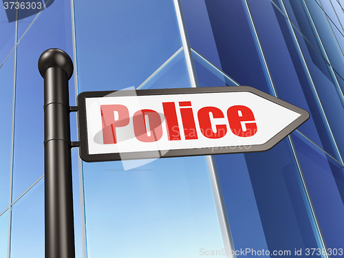 Image of Law concept: sign Police on Building background