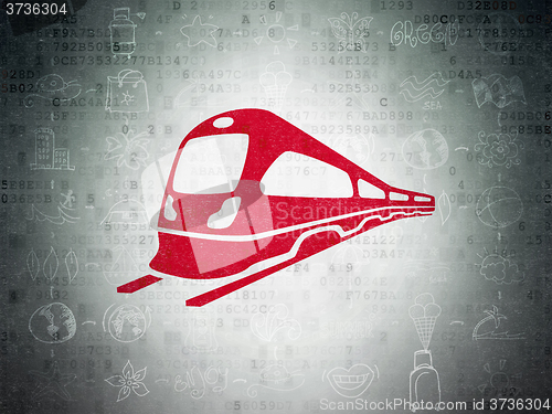 Image of Tourism concept: Train on Digital Paper background