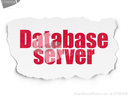 Image of Programming concept: Database Server on Torn Paper background