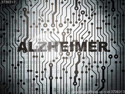 Image of Health concept: circuit board with Alzheimer