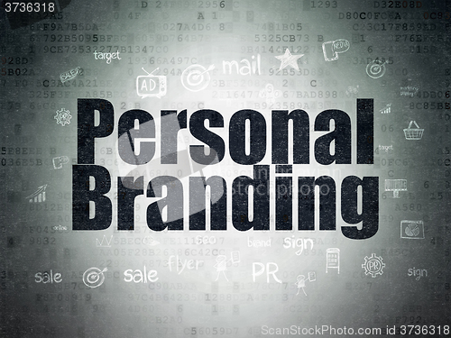 Image of Advertising concept: Personal Branding on Digital Paper background