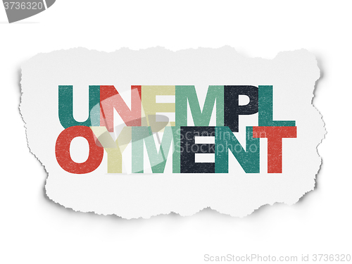 Image of Business concept: Unemployment on Torn Paper background