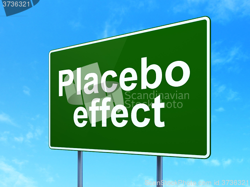 Image of Health concept: Placebo Effect on road sign background