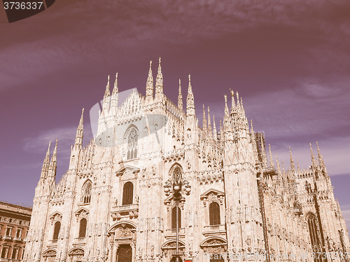 Image of Retro looking Milan Cathedral