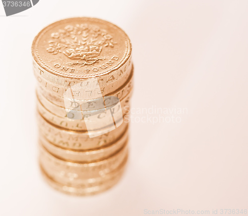 Image of  Pound coin pile vintage