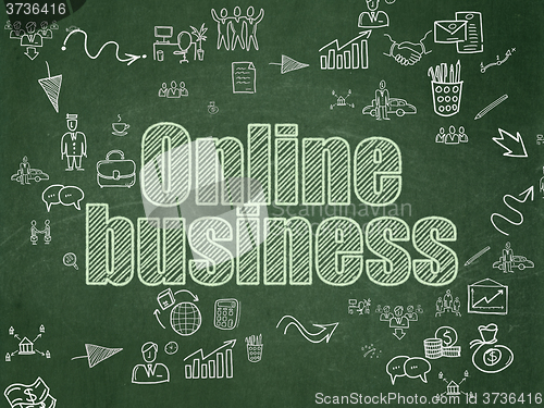 Image of Business concept: Online Business on School Board background