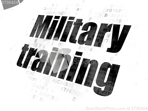 Image of Learning concept: Military Training on Digital background