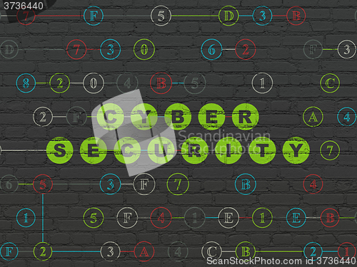 Image of Protection concept: Cyber Security on wall background