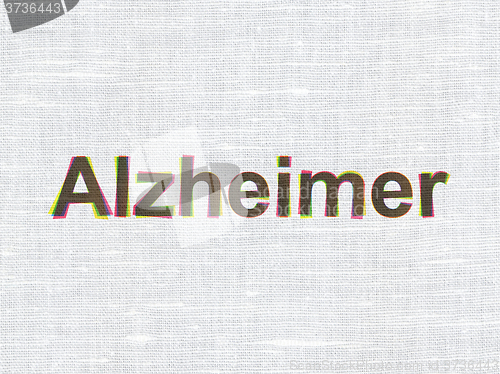 Image of Medicine concept: Alzheimer on fabric texture background
