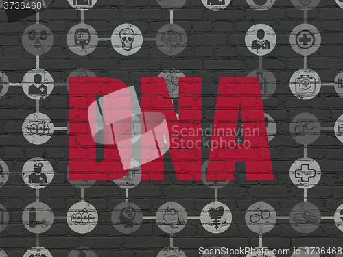 Image of Health concept: DNA on wall background