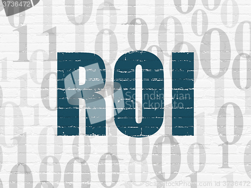 Image of Finance concept: ROI on wall background