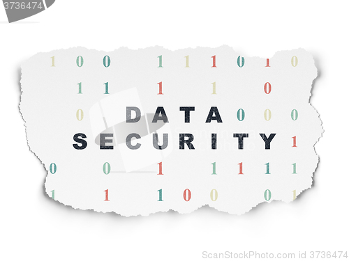 Image of Protection concept: Data Security on Torn Paper background