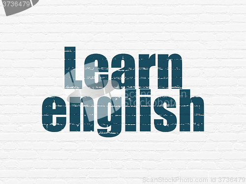 Image of Education concept: Learn English on wall background