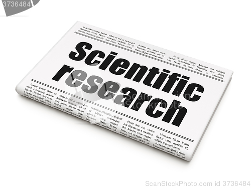 Image of Science concept: newspaper headline Scientific Research