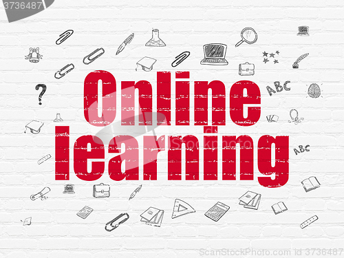 Image of Learning concept: Online Learning on wall background