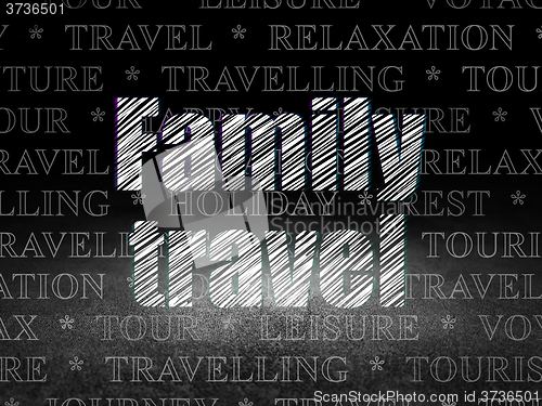 Image of Tourism concept: Family Travel in grunge dark room