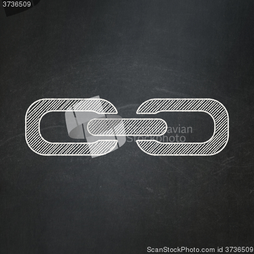 Image of Web design concept: Link on chalkboard background