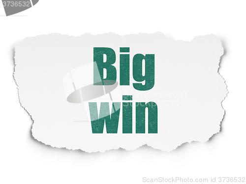 Image of Finance concept: Big Win on Torn Paper background