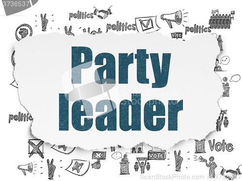 Image of Politics concept: Party Leader on Torn Paper background