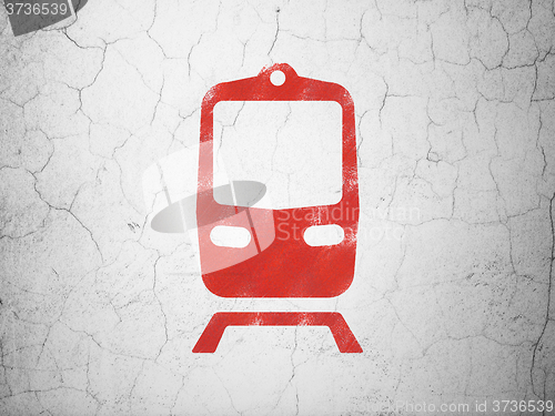 Image of Travel concept: Train on wall background