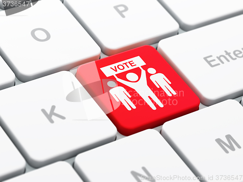 Image of Political concept: Election Campaign on computer keyboard background