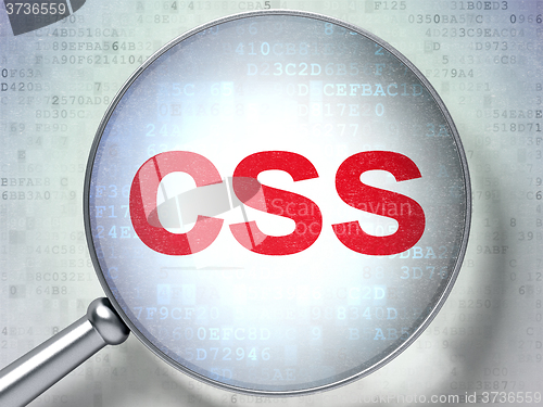 Image of Database concept: Css with optical glass