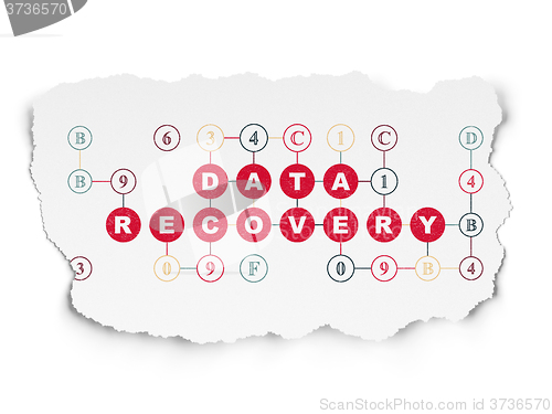 Image of Data concept: Data Recovery on Torn Paper background