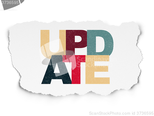 Image of Web design concept: Update on Torn Paper background