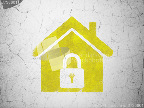 Image of Finance concept: Home on wall background