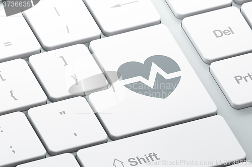 Image of Medicine concept: Heart on computer keyboard background