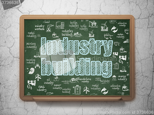 Image of Industry concept: Industry Building on School Board background