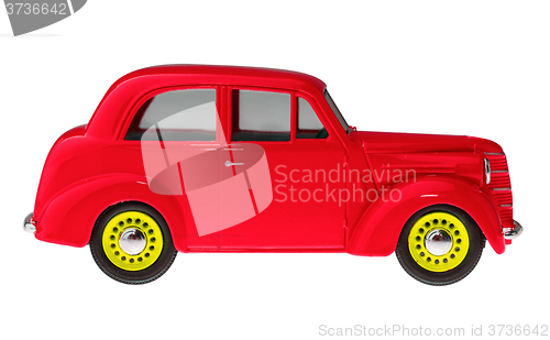 Image of Car symbol. Retro toy car isolated