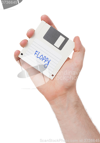 Image of Floppy disk, data storage support 