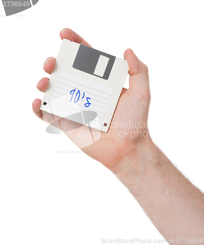 Image of Floppy disk, data storage support 