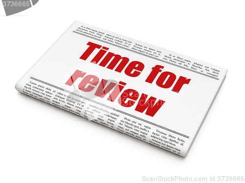 Image of Timeline concept: newspaper headline Time for Review