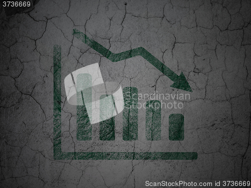 Image of Business concept: Decline Graph on grunge wall background