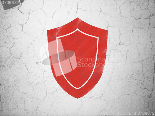 Image of Security concept: Shield on wall background