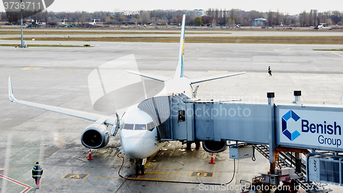 Image of Boryspil, Ukraine. Aircraft ground handling.