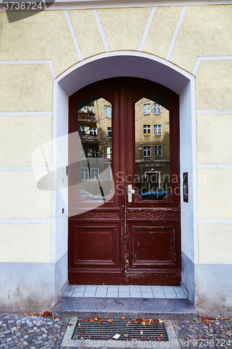 Image of Vintage wooden door in Berlin