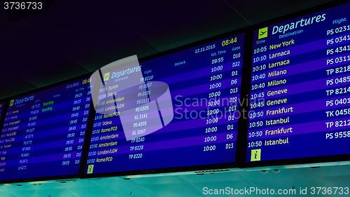 Image of information board in airport 